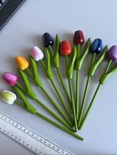 9x Wooden Tulips 20cm High