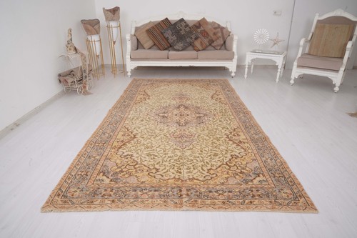 Vintage turkish oushak wool - vintage,