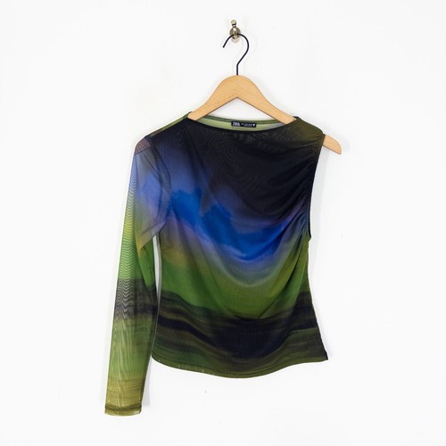 Zara one shoulder mesh top - zara,