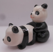 Pair of ceramic Mating Panda Novelty Salt and Pepper shakers