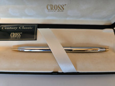 Cross Century Classic Ballpoint Pen Chrome with Gold Trim – New in Box, Luxury