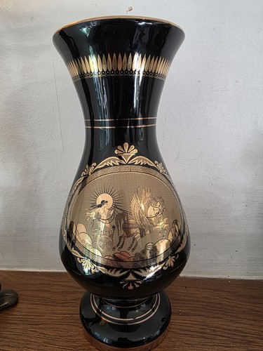 Vintage greek art vase black - vintage,
