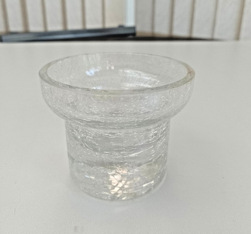 Crackle glass candle holder - glass,
