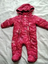 Bluezoo  Girls  Snow/Pram Suit Pink Mix  Age 0-3 Months  VGC