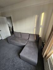 3 Seat Sofa Bed L-Shaped Corner Sofa Bed Click Clack Sofa Bed Fabric Sofa Gray