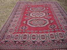 vintage 1970s LARGE WOVEN on a LOOM WOOL KILIM RUG REVERSIBLE 320x225cm heavy
