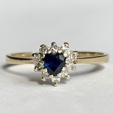 9ct Gold Sapphire Diamond Ring