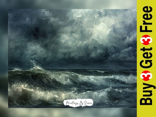 Tempestuous stormy sea oil - tempestuous,
