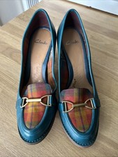 Clarks Plus Ladies Teal Tartan