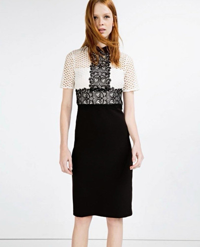 Zara woman black white lace - white,