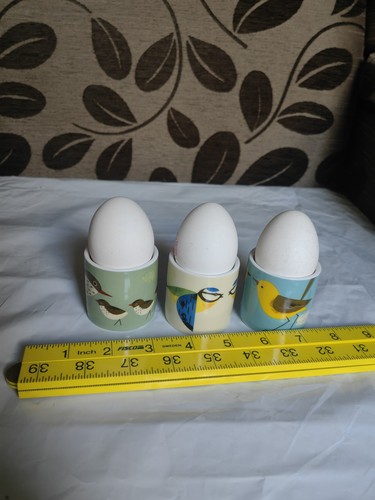 Magpie eggcups ceramic egg - eggcups,