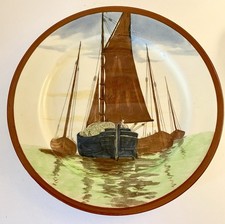 Royal Doulton Hand Painted Sailing Boat Ships Series Plate c.1920
