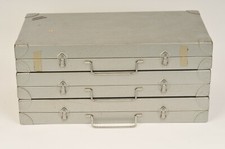 3 Narita Model 467 Steel 35mm Slide Storage Cases - Each Case Holds 216 Slides