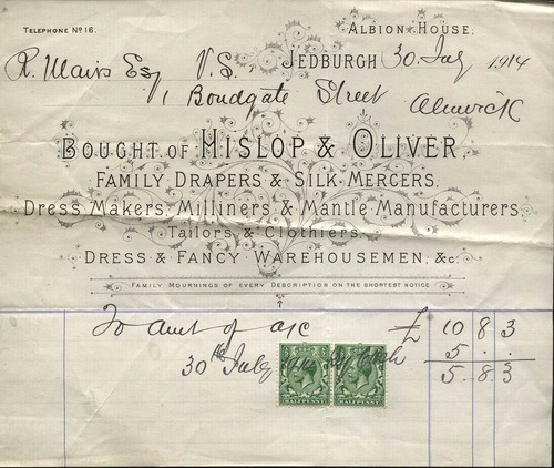1914 jedburgh hislop oliver - jedburgh, &