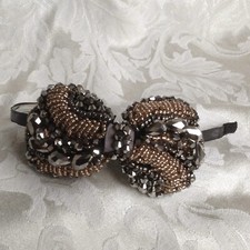 Heavily Beaded Bronze Alice Headband Bridal Fascinator Formal Occasion Wedding