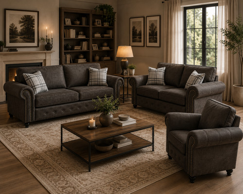 Grey traditional fabric - traditional,
