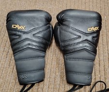 ONX Sports X4 Laceup Boxing Gloves 16oz, Black and Gold