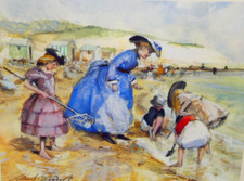 Edwardian Beach Scene Print