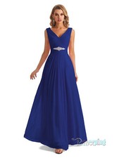 Long Chiffon V-neck Bridesmaid