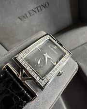 Amazing Valentino Diamonds Watch Tank Style Rare Designer Timepiece