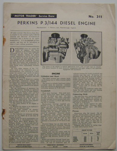 Perkins 144 diesel - p3/144, engine