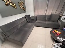 Bo Concept Hampton Corner Sofa with Adjustable Back - Velvet Grey Fabric