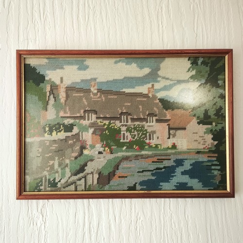 Vintage needpoint tapestry - needpoint,