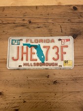 Vintage Florida - HILLSBOROUGH - US Car License Plate JHE 73F