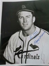 Signed TERRY MOORE ST LOUIS CARDINALS Baseball Photo Hall Of Fame