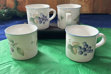4x Vintage SAVOIR VIVRE  LUSCIOUS  Cups Made in Japan- Grapes Plums Flat Bottom