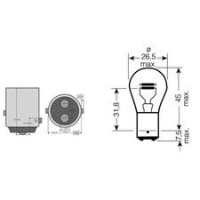 10 OSRAM BULBS 12V 21/5W