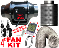 4" and 5"  Hydroponics  Fan Kit Carbon Filter Duct inline Fan Filter Kit