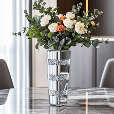 Crushed diamond mirror vase - crushed,
