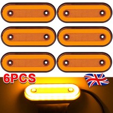 6x Led Side Marker Lights Orange Amber For Trailer Truck Lorry Recovery 12V 24V