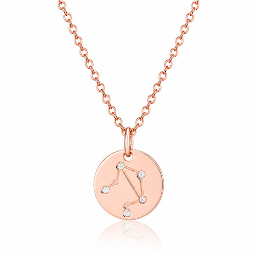 Libra zodiac necklace - libra, rose