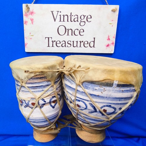 Vintage moroccan clay bongo - clay,