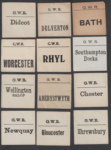 Twelve old luggage labels - old,