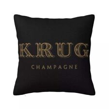 Krug Champagne Cushion Cover 45 x 45 Black Soft Plush Gift Bar Champagne
