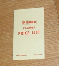 Triumph Range Price List 1966 2000 Vitesse Convertible Spitfire TR4A Herald 1200