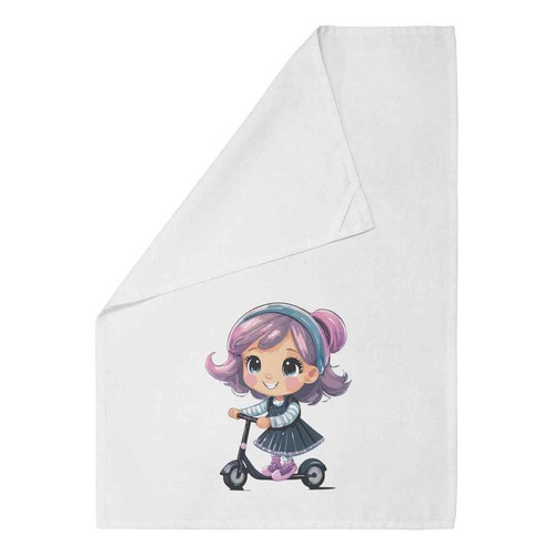 Girl riding scooter - scooter', cotton