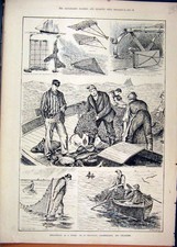Original Old Antique Print