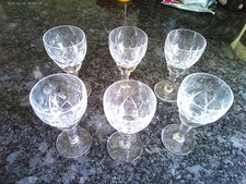 Set of 6 Cut Glass Sherry