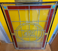 Double Glazed Lead Decorated Window - 900 x 600mm, Red & Clear Glass, 12KG