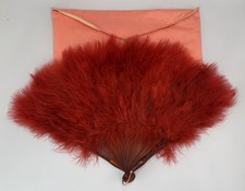 Vtg Red Ostrich Feather