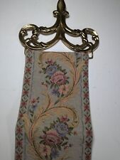 Au Point De Bruges Belgian Bell Pull Wall Hanging Tapestry Floral  8" X 75"