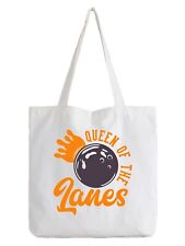 Queen Of The Lanes Tote Bag Bowling Ball Bowler Bowl Funny Shopping Shop Shopper
