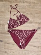 Fat Face burgundy bikini size