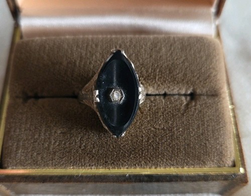 Art deco white gold - white, diamond