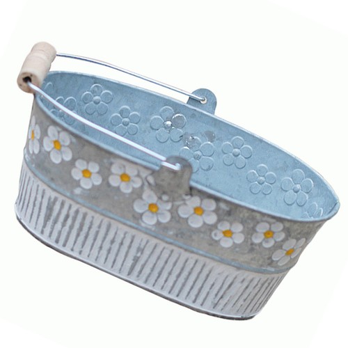 Tin flower bucket container - flower,