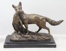 Bronze fox with pheasant - bronze,